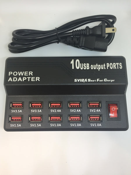 10 USB Charger with 3.5A Rapid Charging Ports by KO Fuse